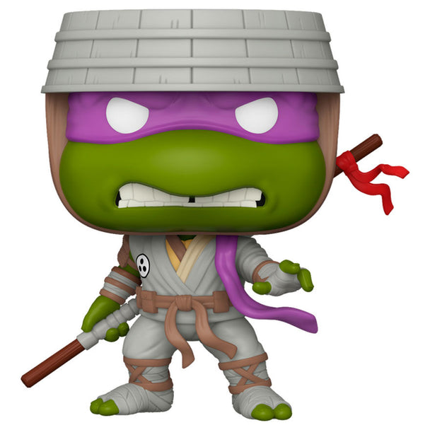 Figurine Funko POP de Donatello des Ninja Turtles The Last Ronin en vinyle, vue de face dans sa boîte cadeau