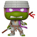 Figurine Funko POP de Donatello des Ninja Turtles The Last Ronin en vinyle, vue de face dans sa boîte cadeau
