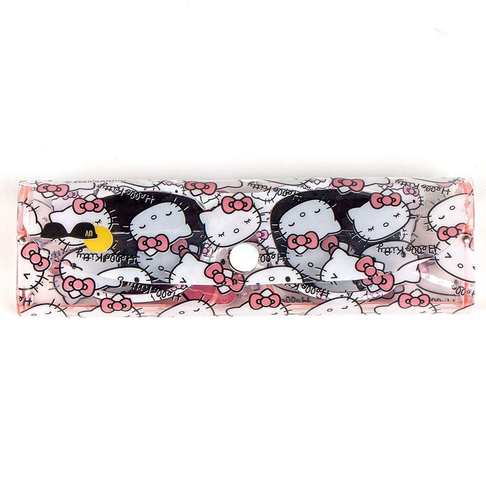 Détail des verres teintés des lunettes Hello Kitty pour une meilleure protection UV