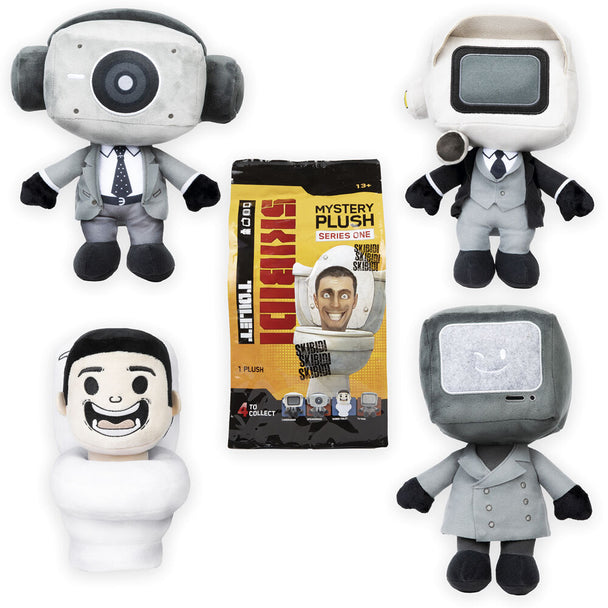 Peluche Skibidi Toilet BONKERS TOYS de 30 cm vue de face avec détails colorés