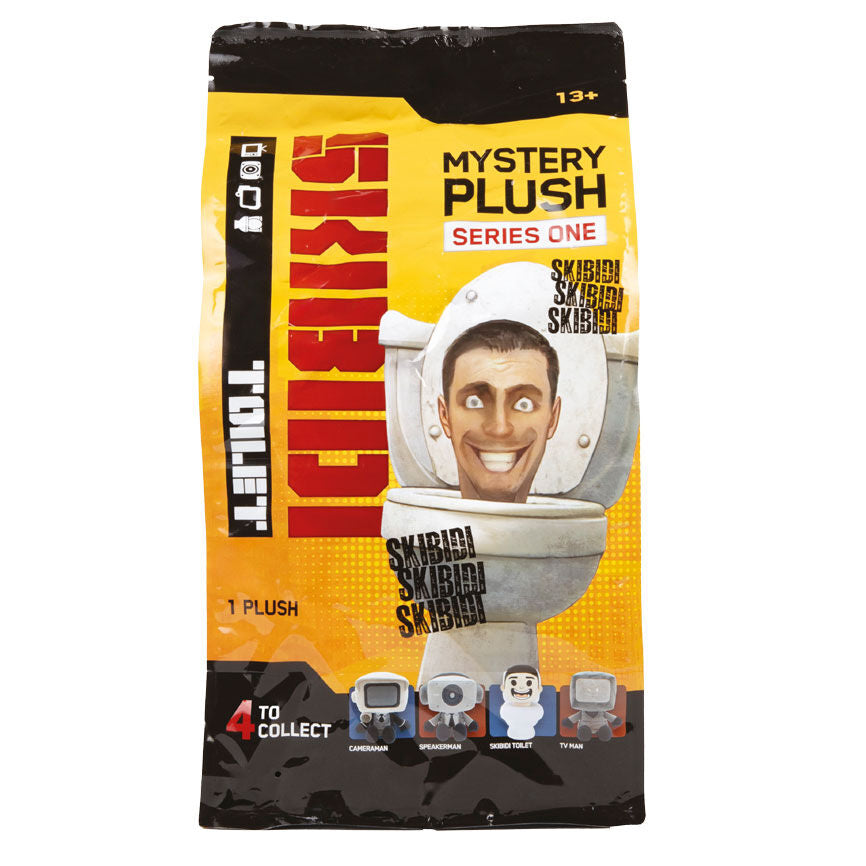 Sac surprise contenant la peluche Skibidi Toilet, emballage original BONKERS TOYS