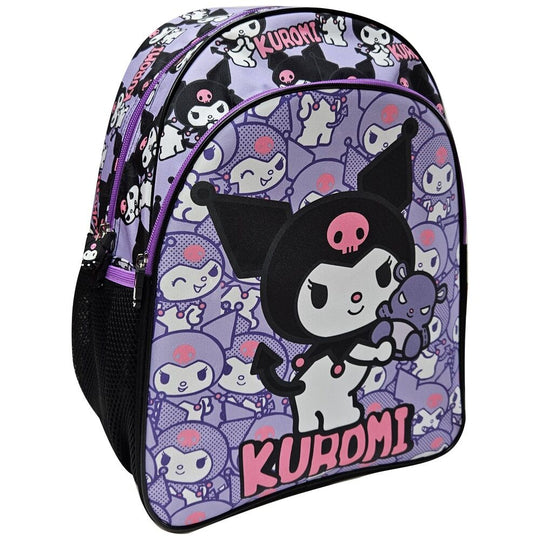 Sac à dos Hello Kitty Kuromi MANENTI 40cm en vue frontale avec design coloré et bretelles réglables.