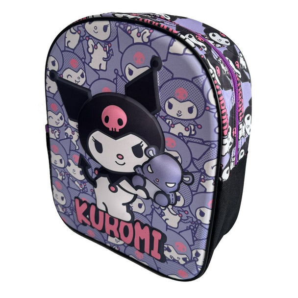 Sac à dos 3D Hello Kitty Kuromi MANENTI de 29 cm avec design coloré et bretelles ajustables.
