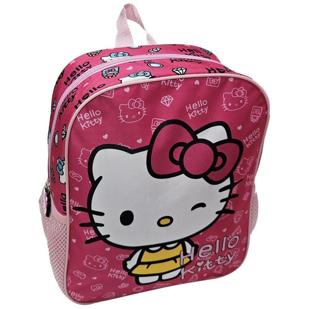 Sac à dos Hello Kitty My Style 26cm de marque MANENTI, vue de face avec design coloré et dimensions 22x26x9,5cm.