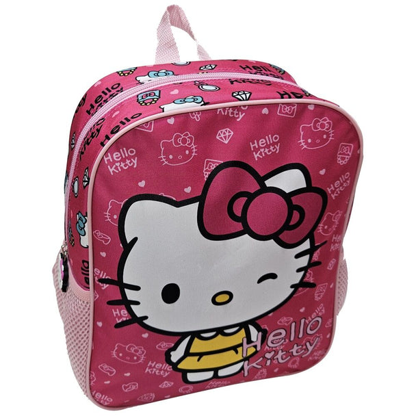 Sac à dos Hello Kitty My Style 26cm de marque MANENTI, vue de face avec design coloré et dimensions 22x26x9,5cm.