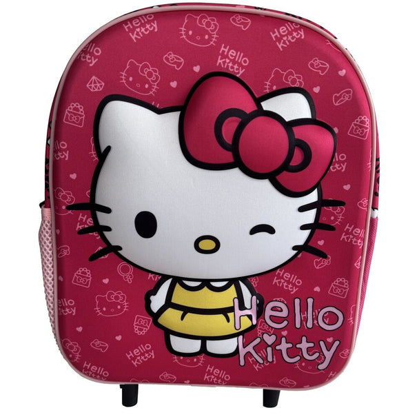 Valise trolley Hello Kitty 3D de 32 cm avec poignée télescopique et design coloré MANENTI