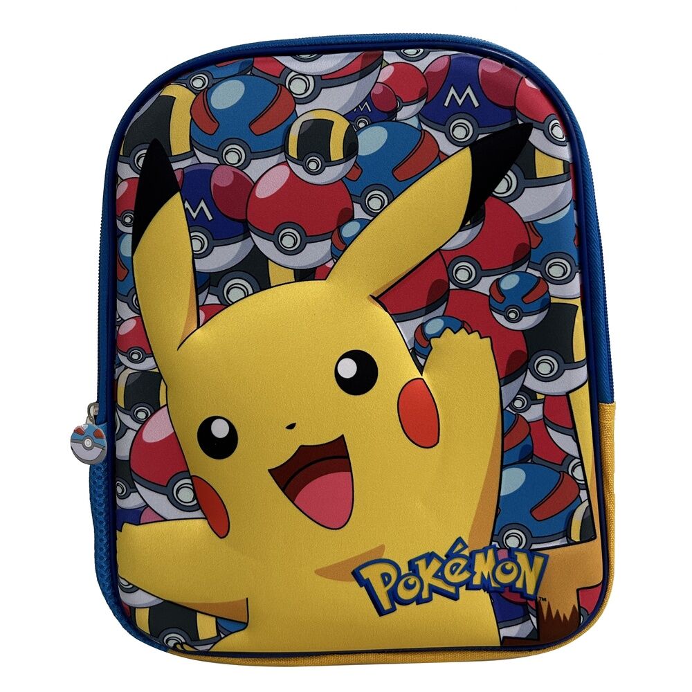 Sac à dos Pokémon Classic 3D de 29cm avec design coloré et détails en relief, marque MANENTI.