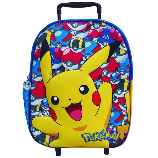 Valise trolley Pokémon Classic 3D 32 cm MANENTI avec design coloré et poignée télescopique.