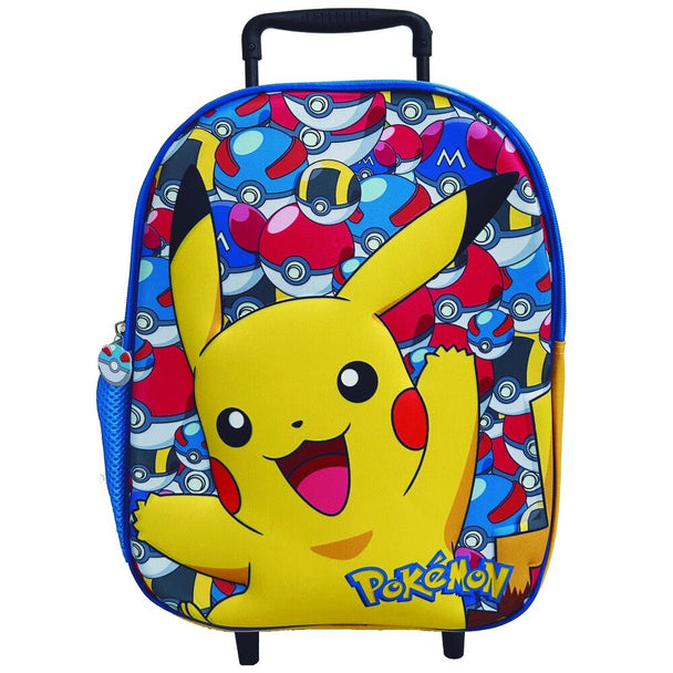 Valise trolley Pokémon Classic 3D 32 cm MANENTI avec design coloré et poignée télescopique.