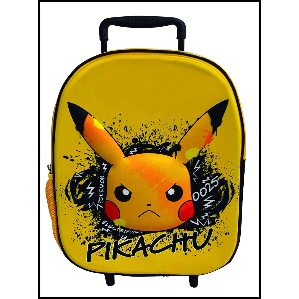 Intérieur spacieux du trolley Pokemon avec compartiments pratiques pour organiser les affaires