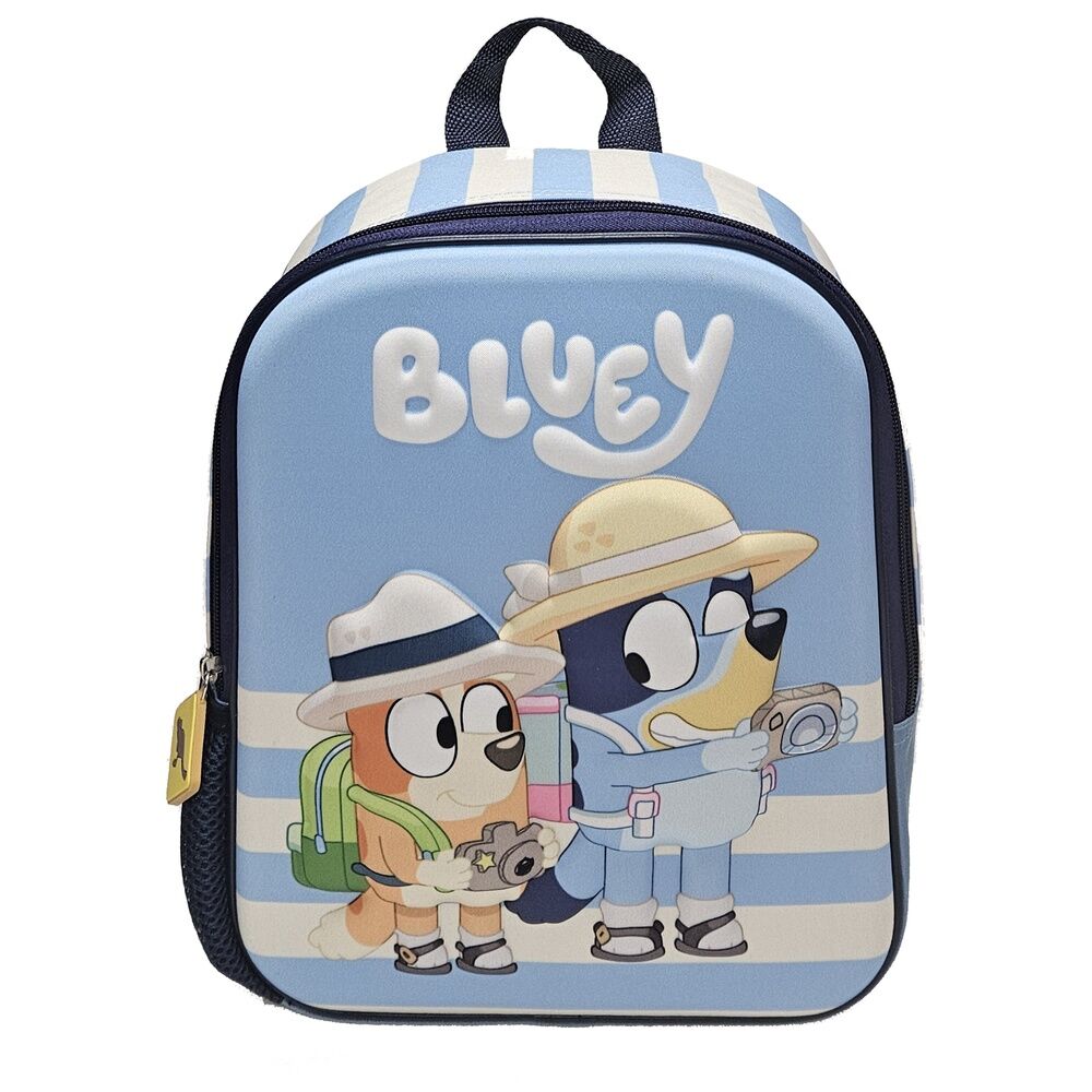 Détail du sac à dos Bluey Tourist MANENTI mettant en évidence la texture et les bretelles ajustables