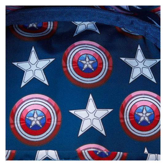 Vue arrière du sac à dos Loungefly Marvel avec bretelles confortables et réglables