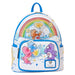 Vue avant du sac à dos Loungefly Care Bears Rainbow en simili cuir vegan avec poche zippée