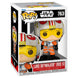 Vue de côté de la figurine Luke Skywalker Red 5 Funko POP avec détails précis et couleurs vives sur fond blanc