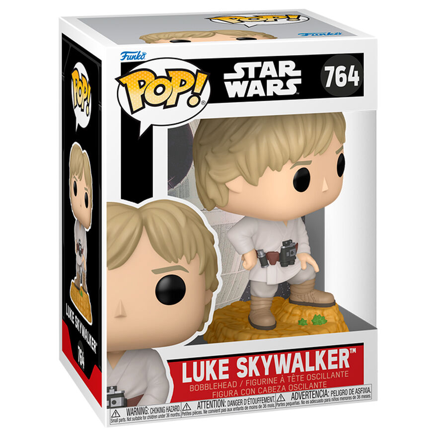 Boîte collector de la figurine Funko POP Luke Skywalker Star Wars, avec illustration et branding FUNKO visibles.