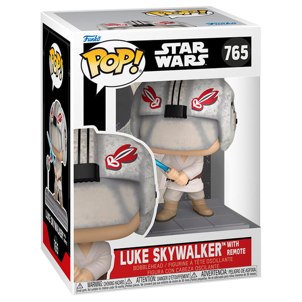 Boîte cadeau de la figurine Funko POP Luke Skywalker avec télécommande, édition collector pour fans de Star Wars.