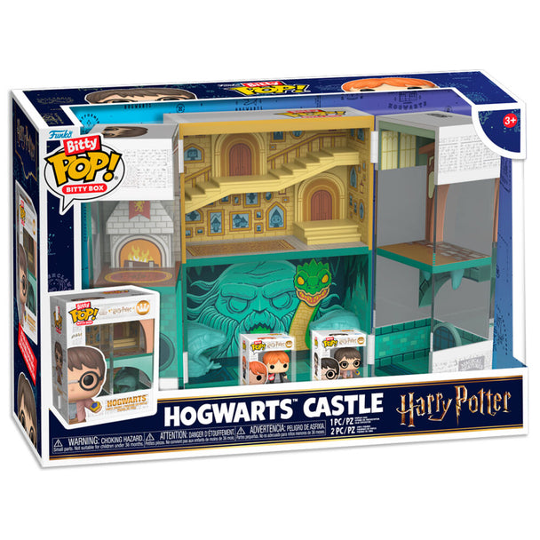 Vue latérale de la figurine Harry Potter Bitty POP Château de Poudlard aux dimensions compactes