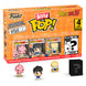 Gros plan sur une figurine Bitty POP Gohan de Dragon Ball Z dans son étui acrylique rigide avec socle détachable