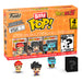 Blister contenant 4 figurines Bitty POP Dragon Ball Z Cell, emballées dans des boîtiers acryliques rigides avec couvercles détachables.