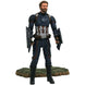 Détail des points d'articulation de la figurine Captain America, montrant la flexibilité des membres