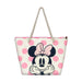 Sac de plage Disney Minnie Dots KARACTERMANIA vu de face avec ses poignées supérieures
