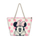 Sac de plage Disney Minnie Dots KARACTERMANIA vu de face avec ses poignées supérieures