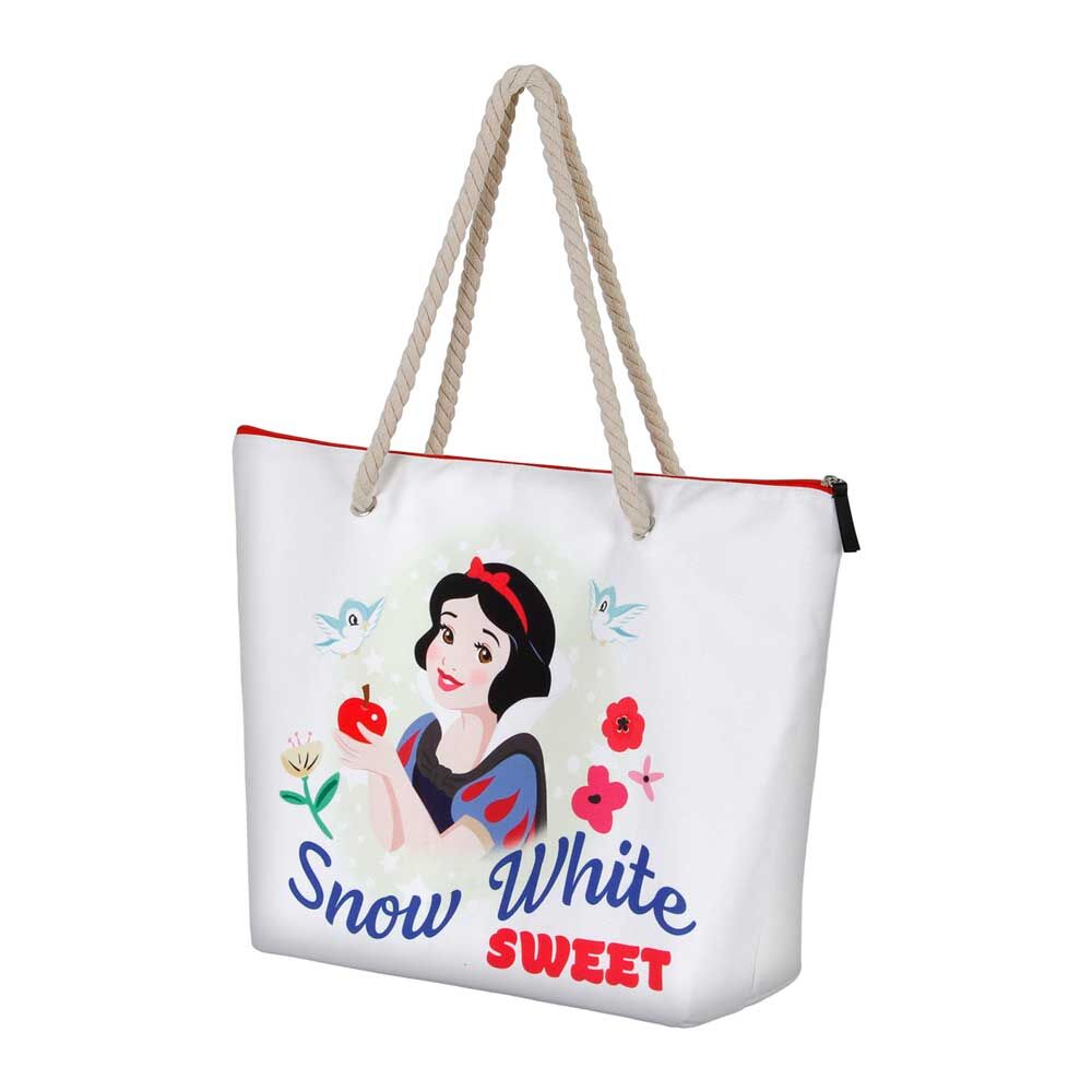 Détail du compartiment zippé du sac de plage Disney Blanche Neige Sweet Summer avec fermeture sécurisée