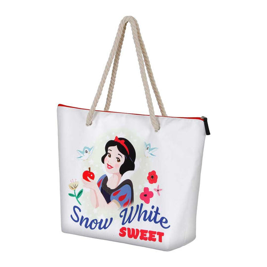 Détail du compartiment zippé du sac de plage Disney Blanche Neige Sweet Summer avec fermeture sécurisée