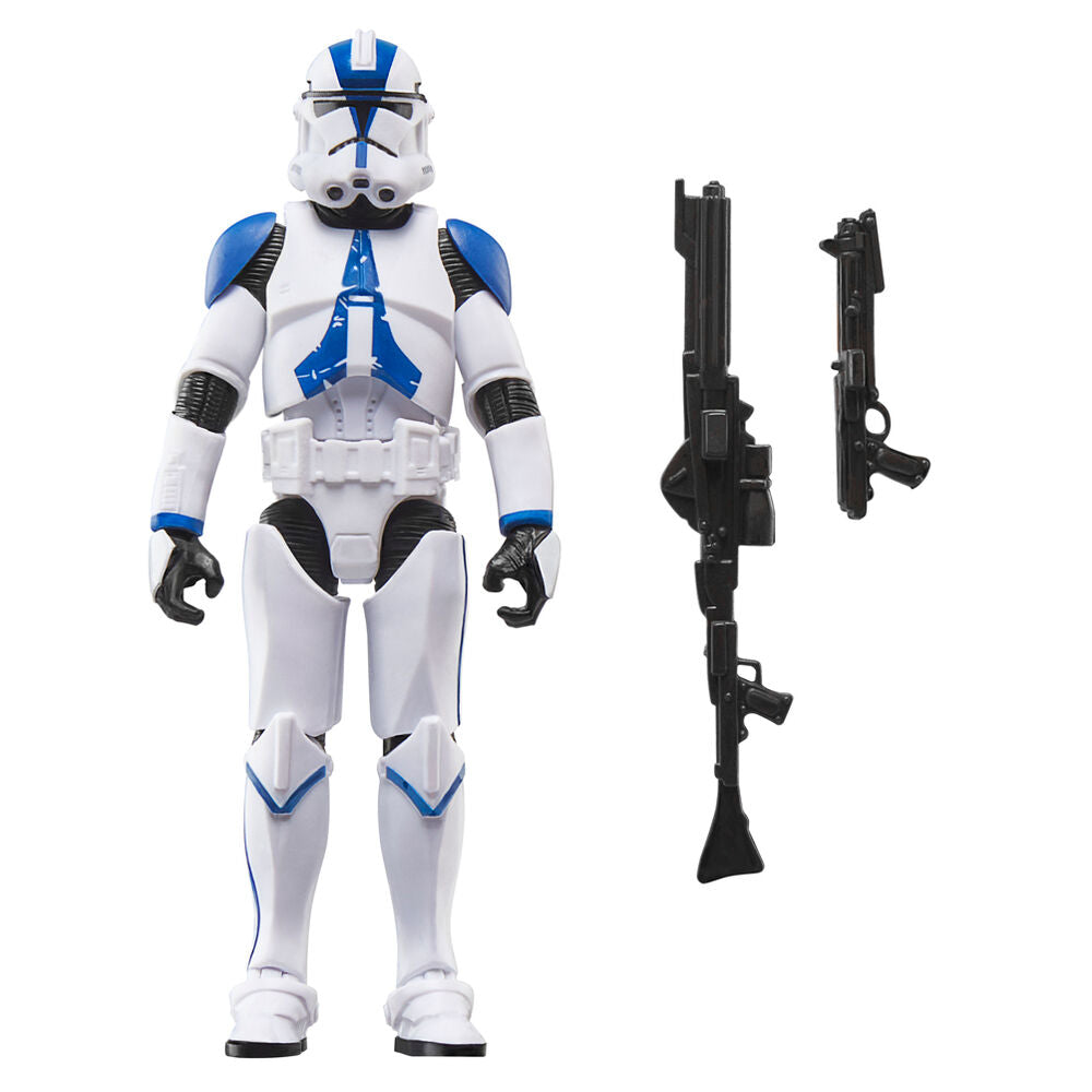 Figurine articulée Obi-Wan Kenobi Clone Trooper 9,5 cm vue de face avec casque blanc et bleu