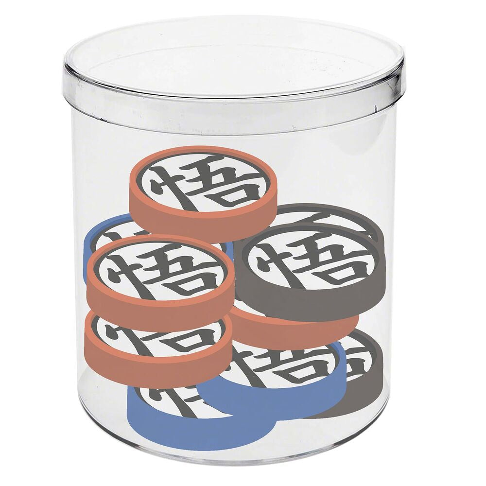 Lot de 12 gommes cube Dragon Ball Super par KARACTERMANIA, présenté sur fond blanc avec motifs colorés.