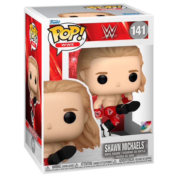 Figurine Funko POP WWE Shawn Michaels en vinyle de 9 cm dans sa boîte cadeau, vue de face