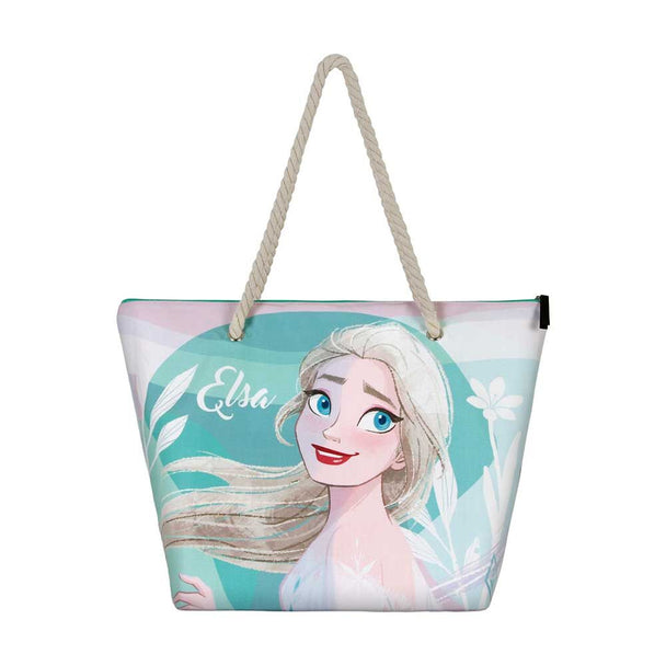 Vue du compartiment zippé unique du sac de plage Frozen 2 KARACTERMANIA