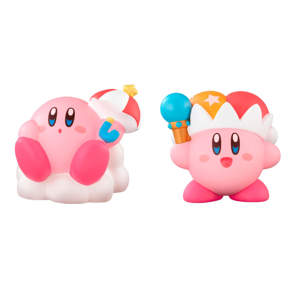 Photo de groupe des figurines Kirby Friends BANDAI, mettant en valeur l'ensemble de la collection et l'attrait de ces petits personnages attachants.