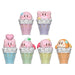 Différentes figurines Kirby CharaLatte Float Case assorties, montrant la variété des poses et des expressions de Kirby disponibles dans cette collection de BANDAI.