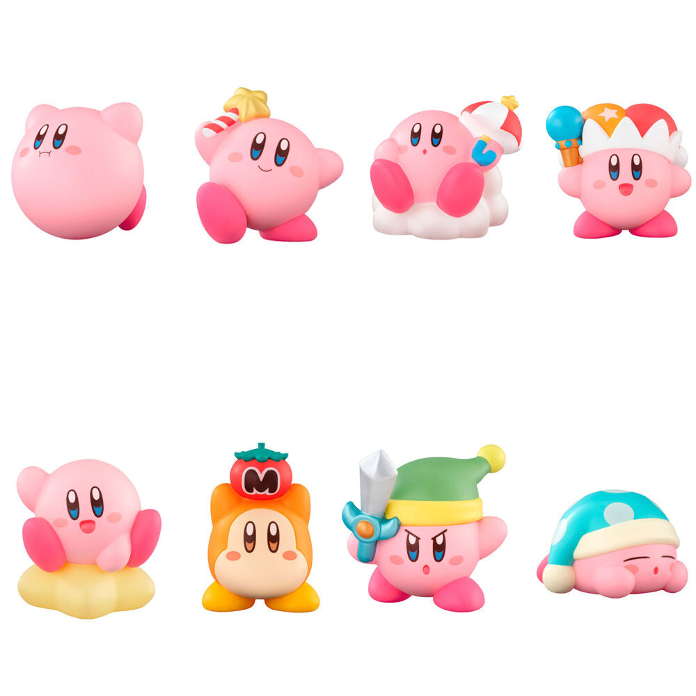 Figurine Kirby Friends de BANDAI, représentant Kirby souriant, parfait pour les collectionneurs et les fans de l'univers Kirby.