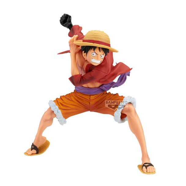 Figurine Monkey D Luffy 21cm vue de face avec détails précis et couleurs vives