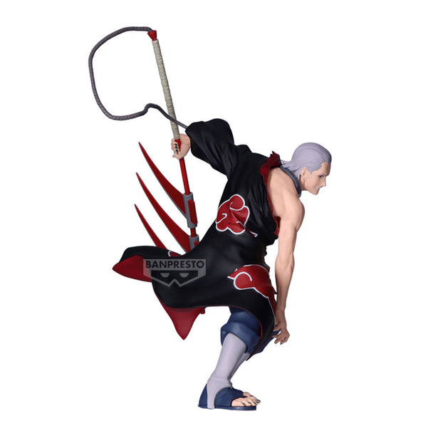 Profil latéral de la figurine Hidan BANPRESTO montrant son armure et posture dynamique