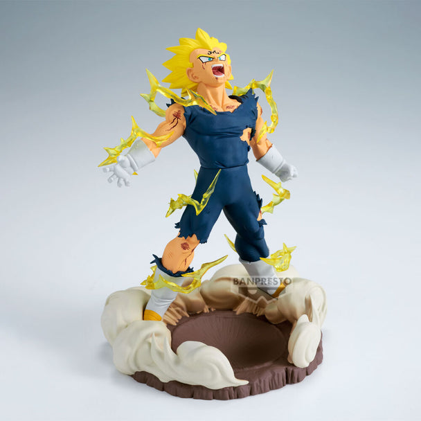Détail du visage expressif de la figurine Majin Vegeta Dragon Ball Z History Box