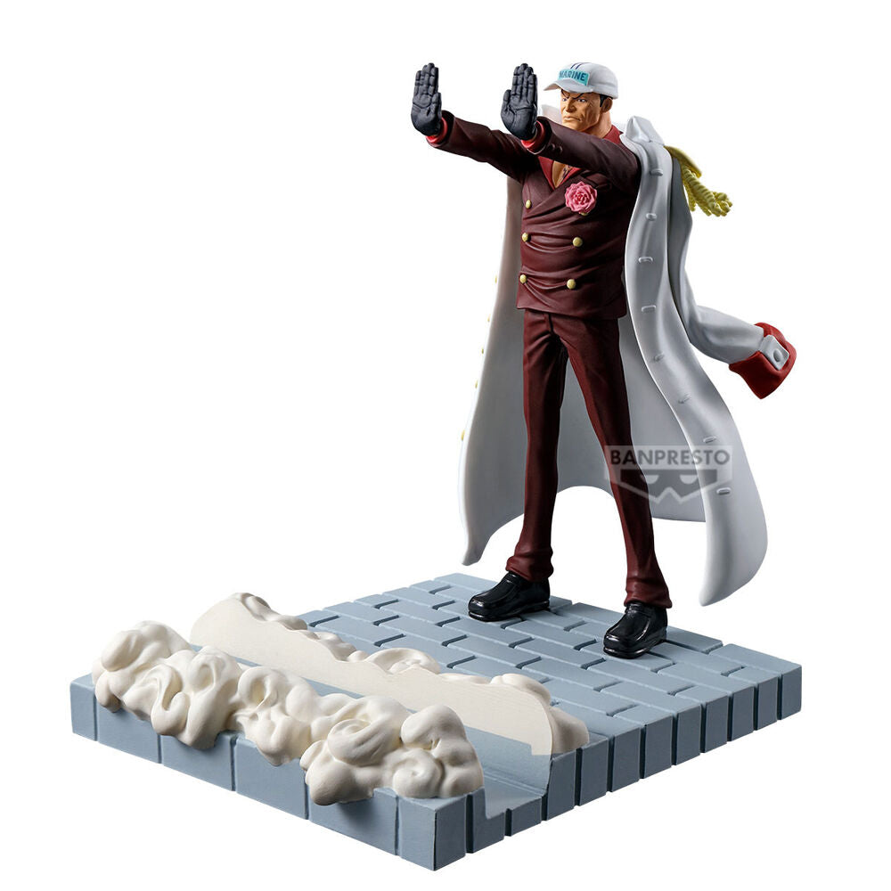 Vue détaillée de la figurine Akainu Sakazuki 12 cm avec couleurs vives et finition soignée
