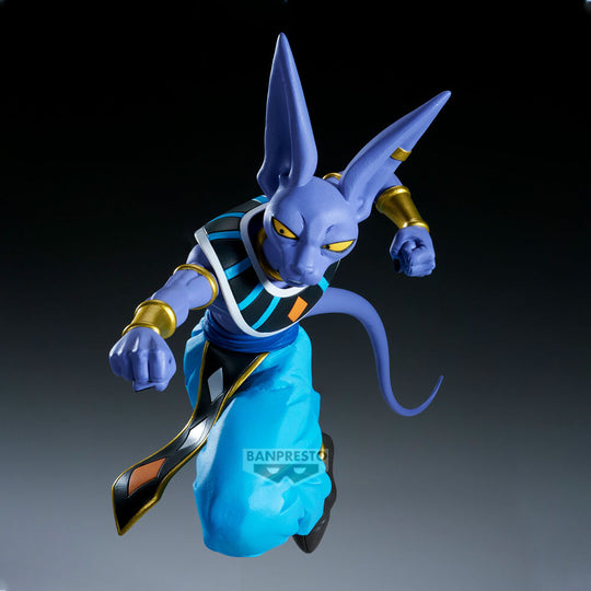 Détail du visage expressif de Beerus dans la figurine Dragon Ball Super Match Makers