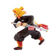 Présentation de la figurine Kyojuro Rengoku sur socle, idéale pour collectionneurs Demon Slayer