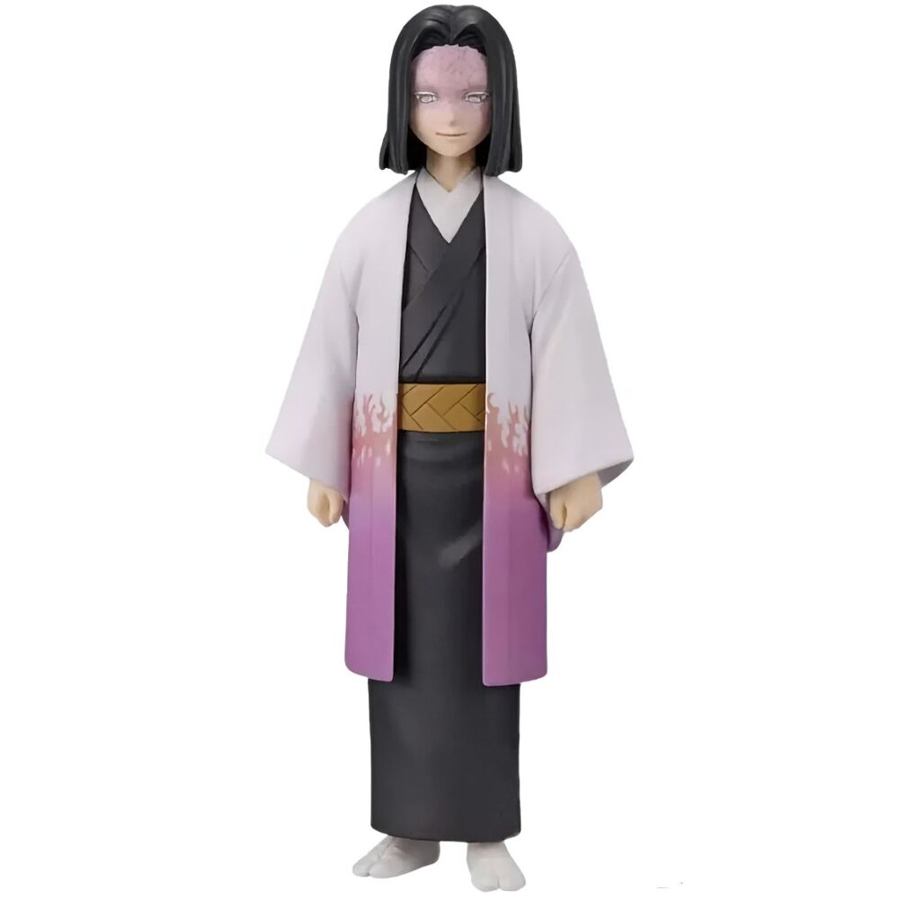 Figurine Kagaya Ubuyashiki Demon Slayer posée sur socle avec éclairage naturel