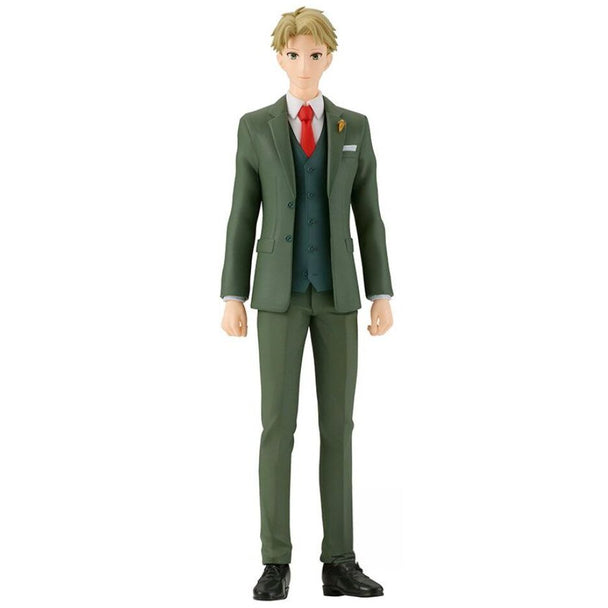 Vue latérale de la figurine Loid Forger de BANPRESTO, mettant en valeur la qualité et les finitions du produit.