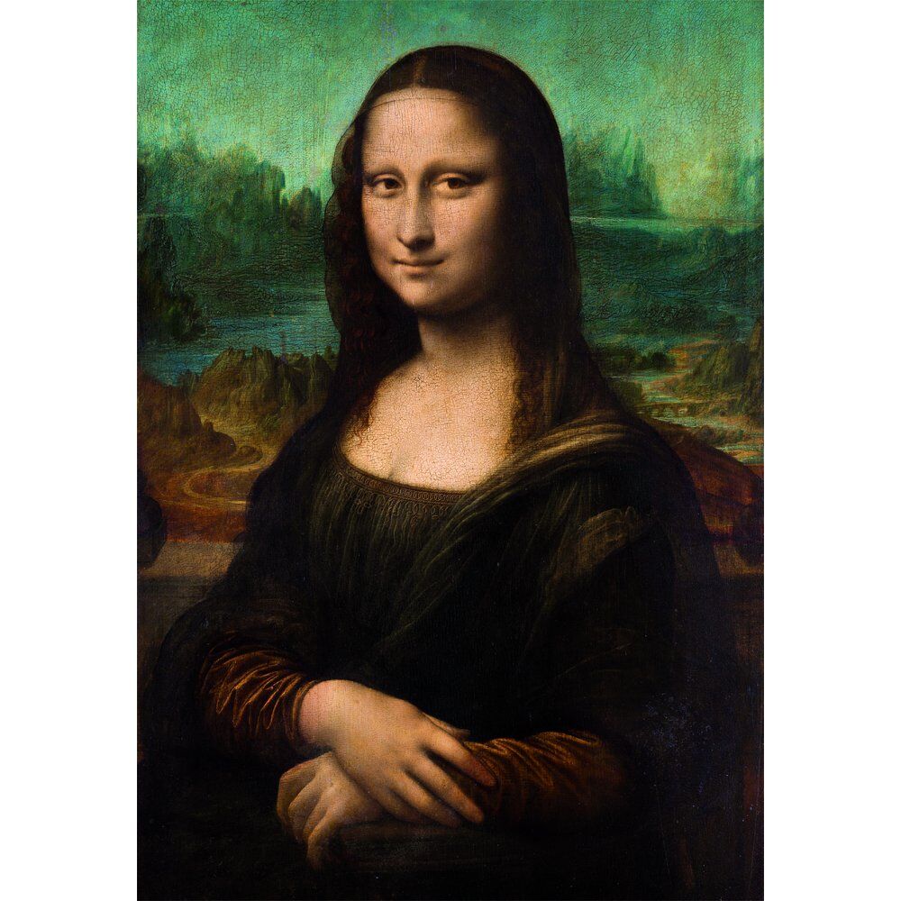Puzzle CLEMENTONI Mona Lisa 1000 pièces assemblé montrant le célèbre portrait de Léonard de Vinci en détail