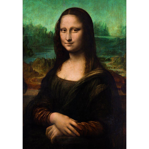 Puzzle CLEMENTONI Mona Lisa 1000 pièces assemblé montrant le célèbre portrait de Léonard de Vinci en détail