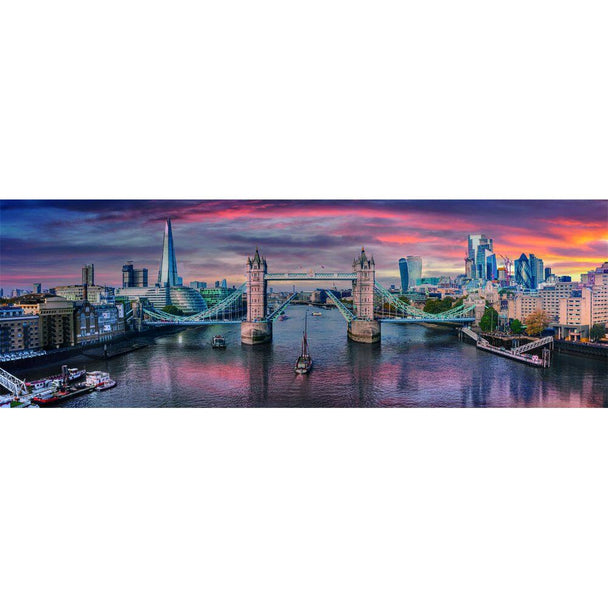 Vue panoramique du puzzle 1000 pièces de la rivière Thames avec les monuments emblématiques de Londres en arrière-plan