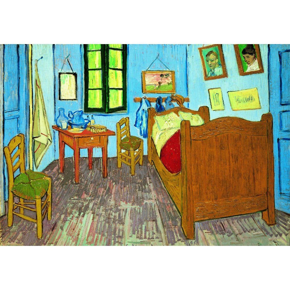 Puzzle CLEMENTONI 1000 pièces montrant la Chambre de Van Gogh à Arles avec ses couleurs vives et détails précis