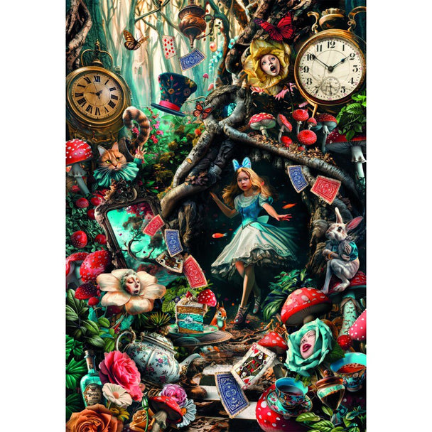 Image du puzzle Another Day in Wonderland 1000 pièces de CLEMENTONI montrant l'illustration colorée et détaillée