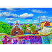 Puzzle CLEMENTONI 1000 pièces représentant une vue colorée du parc Guell à Barcelone avec ses mosaïques caractéristiques