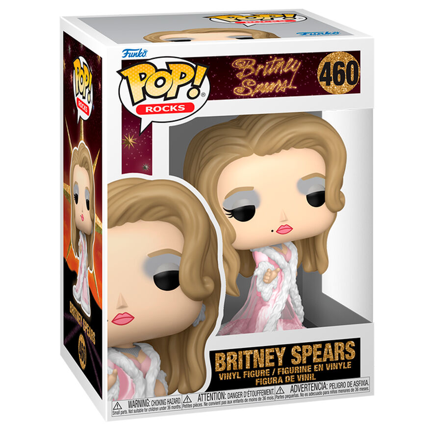 Vue rapprochée de la figurine Funko POP Britney Spears Lucky avec détails soignés et emballage d'origine